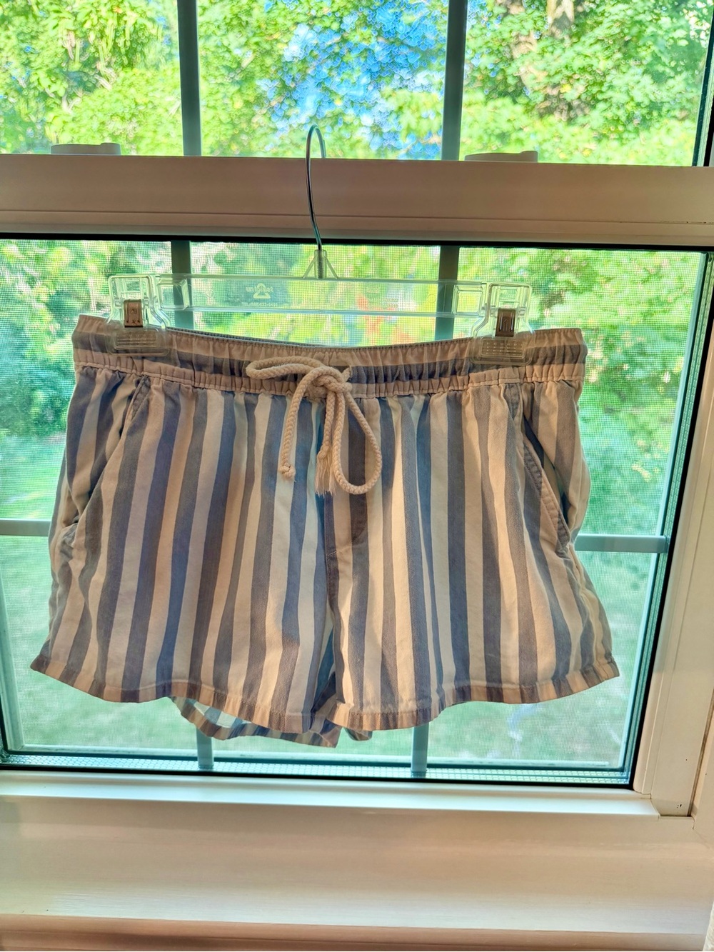 aerie Blue & White Striped Drawstring Women’s Shorts
